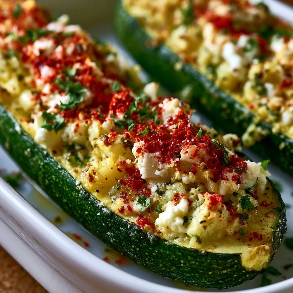 Überraschend leckere gefüllte Zucchini mit Feta