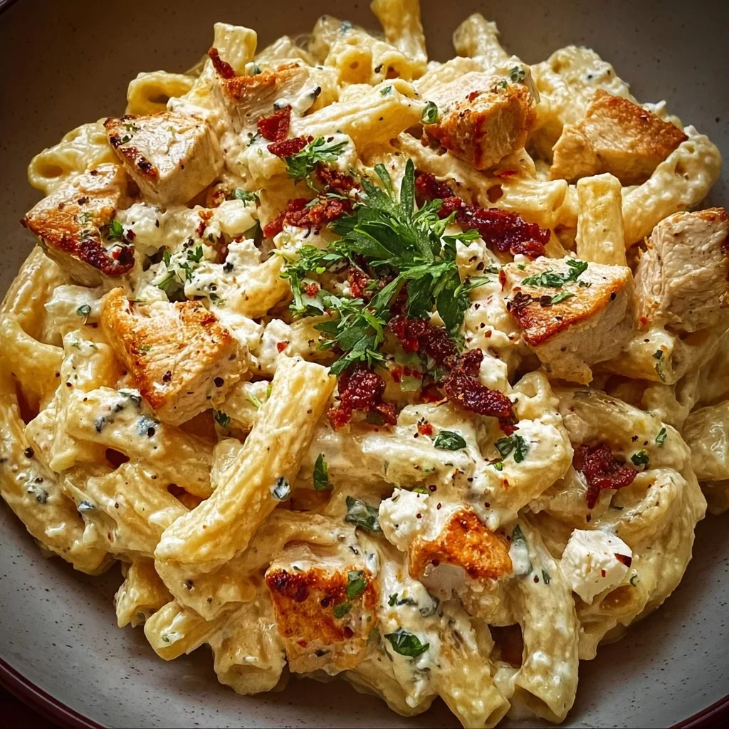 Unglaublich cremige Hähnchen Feta Pasta
