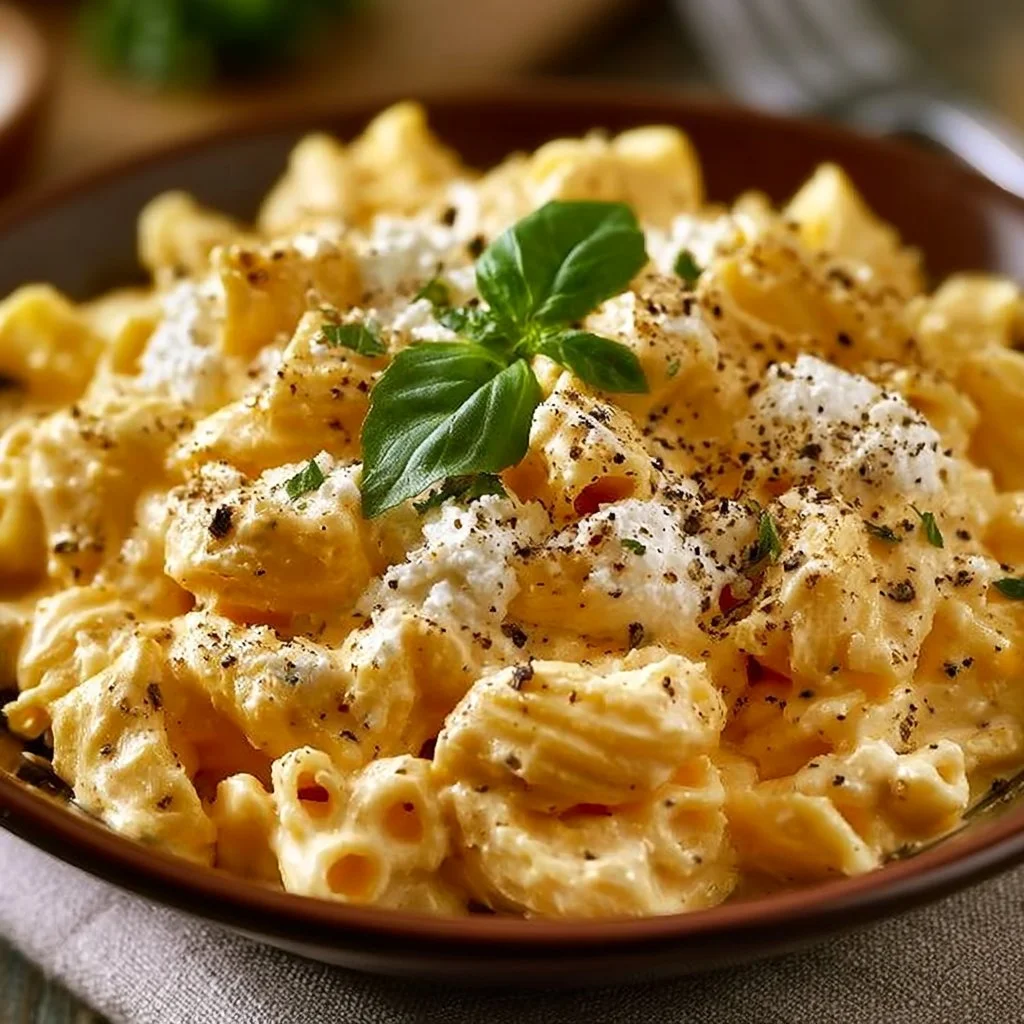 Cremige Protein Nudeln mit Hüttenkäse