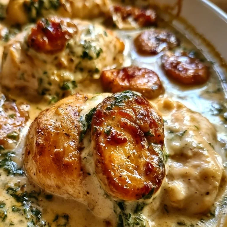 Cremiges low-carb toskanisches Hühnchen mit frischen Zutaten