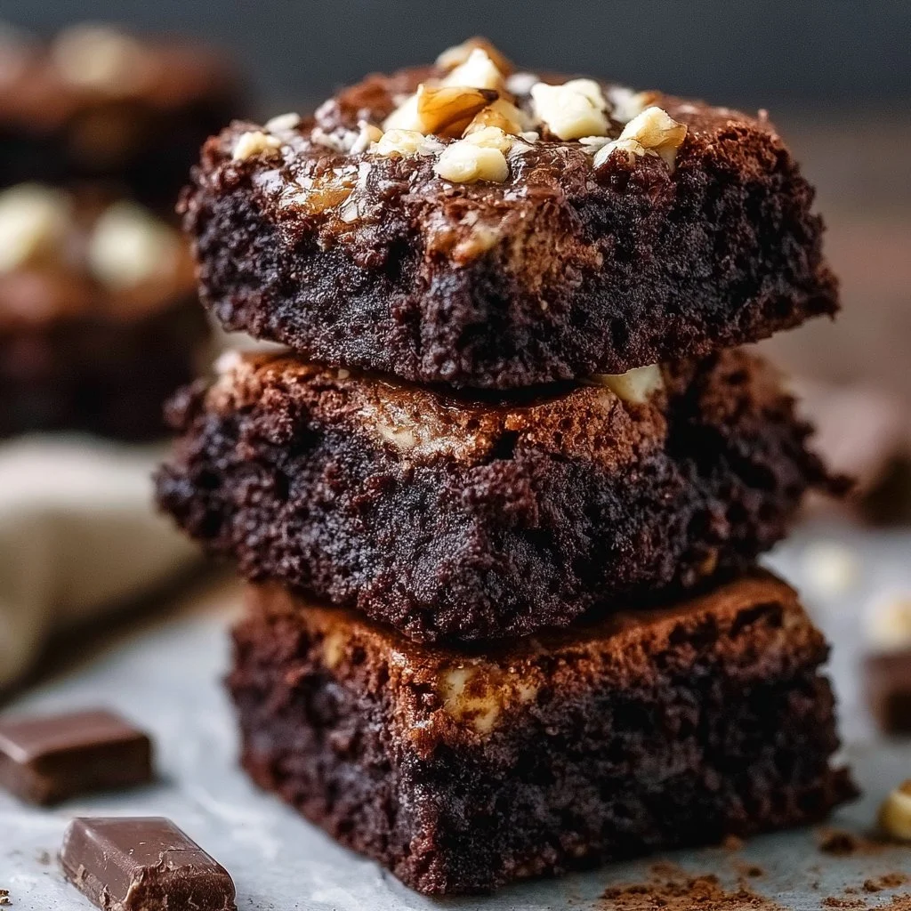 Gesunde Quark Protein Brownies auf einem Teller, ideal für Fitness und Ernährung.