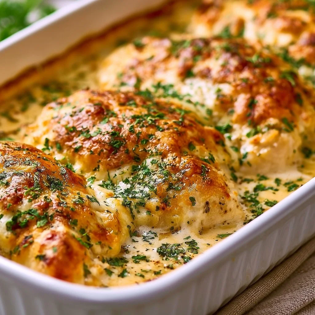 Hähnchen in Frischkäse-Soße aus dem Ofen