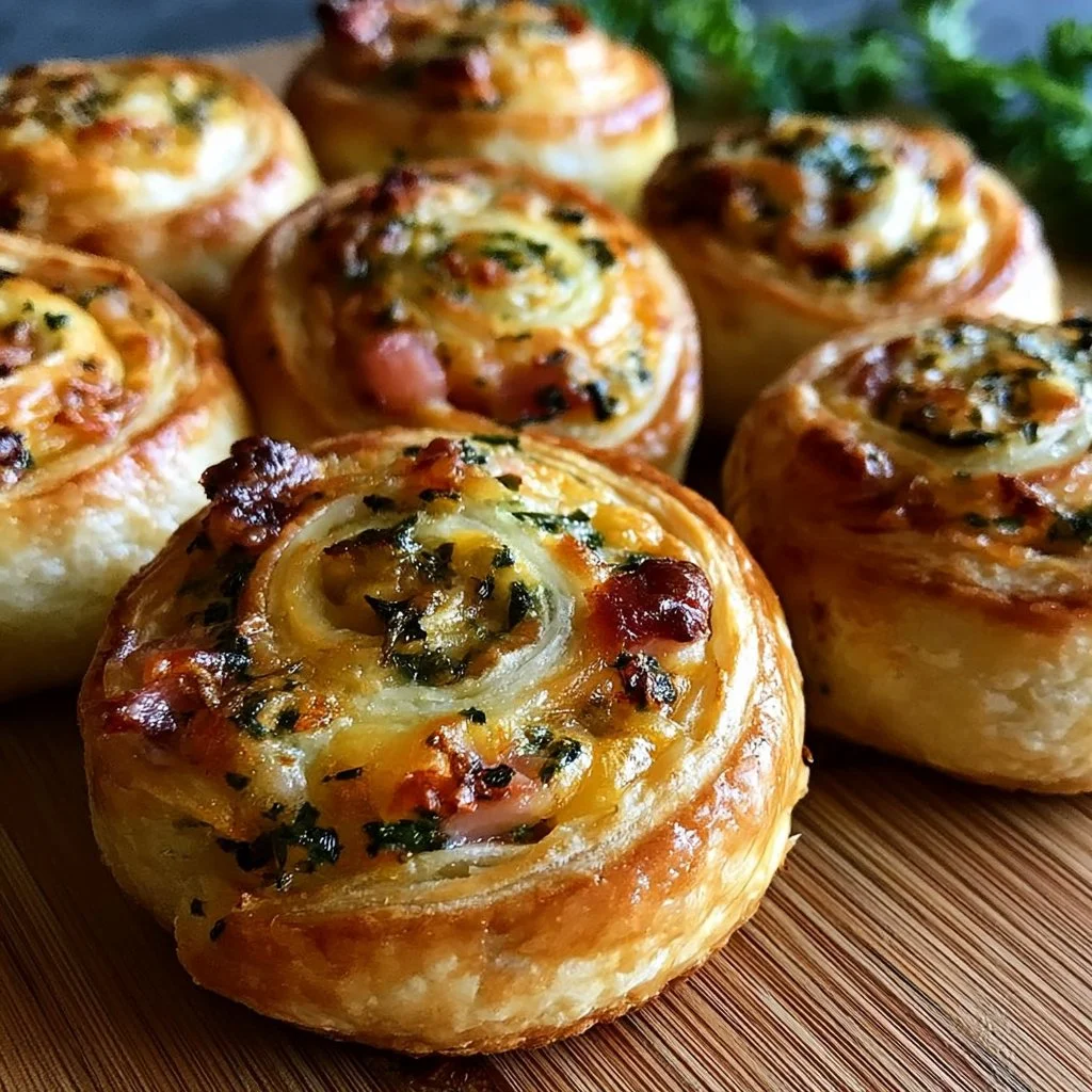 Herzhafte Blätterteigschnecken