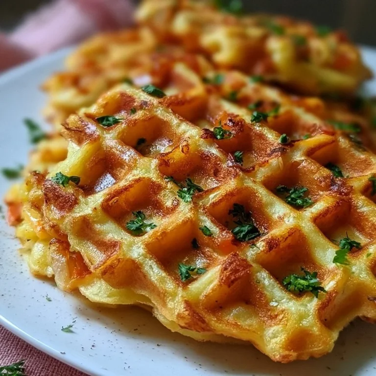 Kartoffel Gemüse Waffeln auf einem Teller serviert, frisch zubereitet.