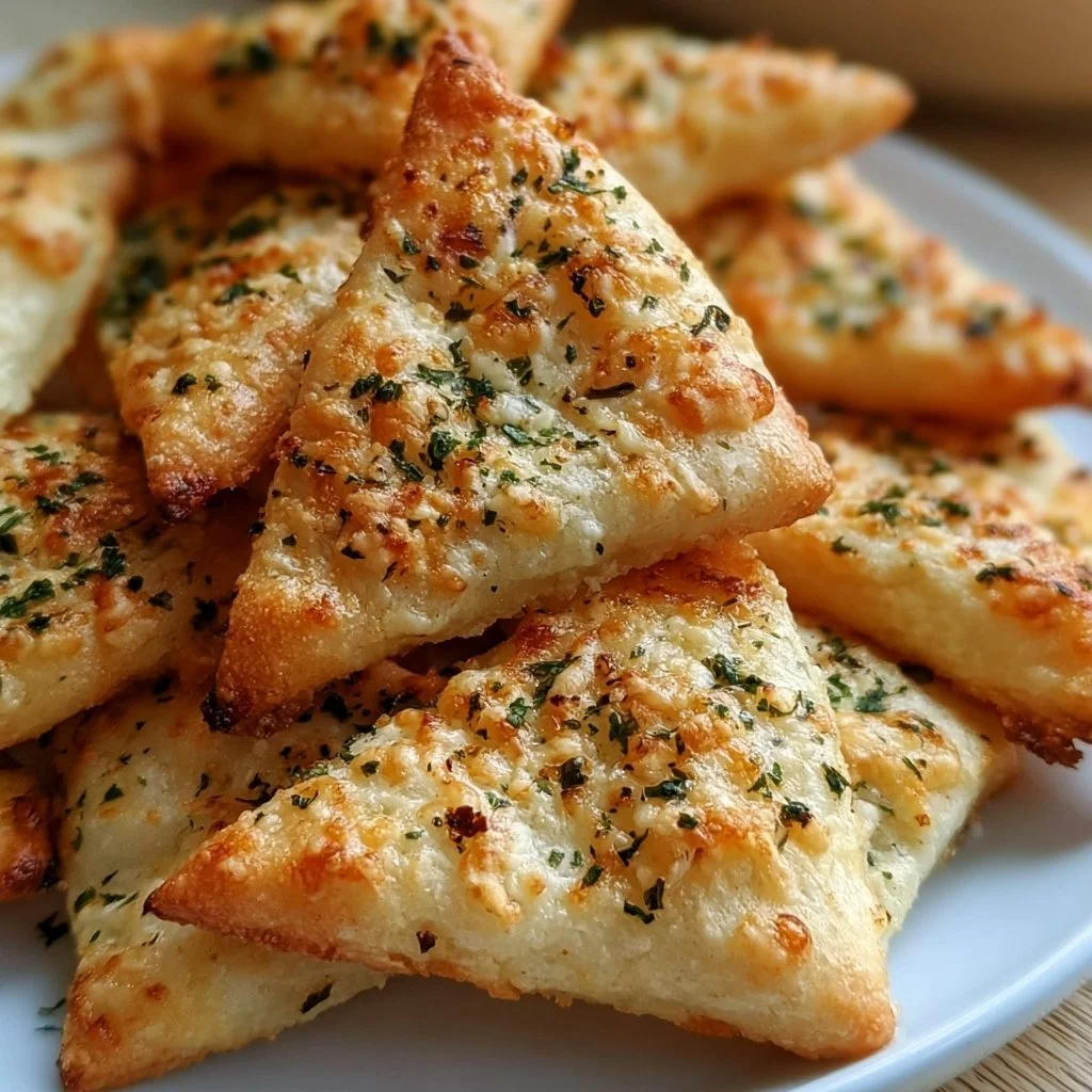 Knoblauch Ecken frisch gebacken, knusprige Snacks für jeden Anlass