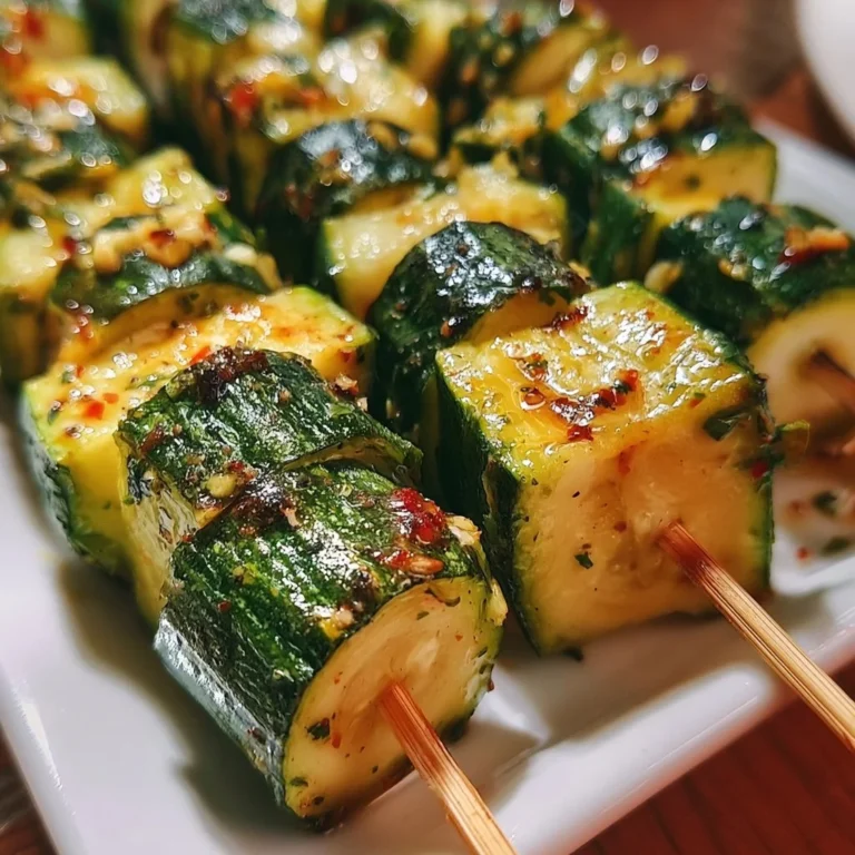 Köstliche Zucchini-Spieße mit frischem Gemüse