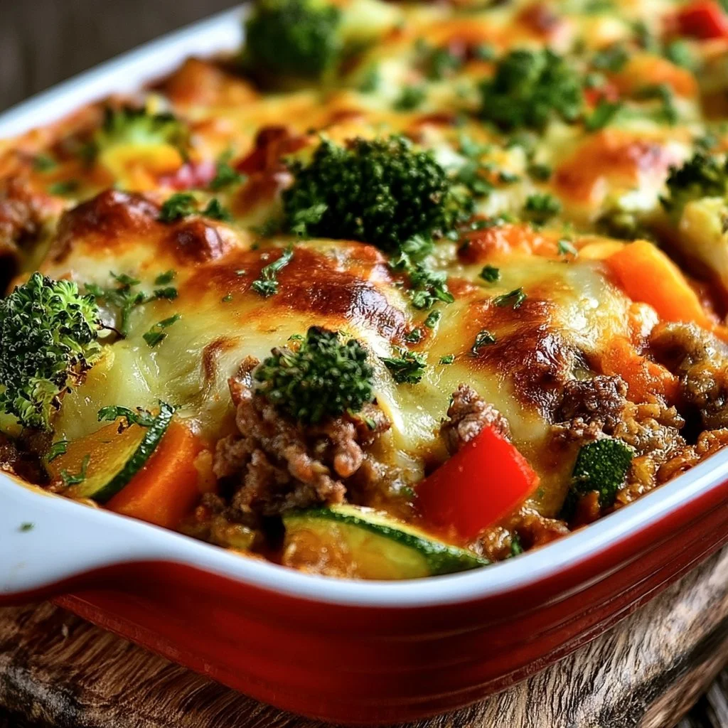 Low-Carb Hackfleisch-Gemüse-Auflauf