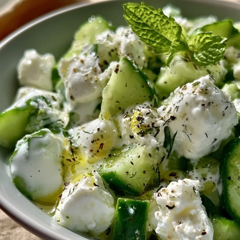 Mediterraner Gurken-Joghurt-Feta-Salat mit frischen Gurken und Feta-Käse