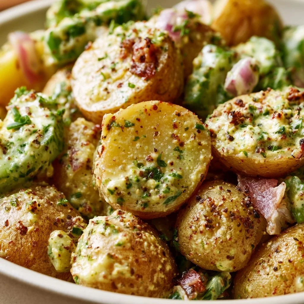 Ofenkartoffelsalat mit Senfdressing