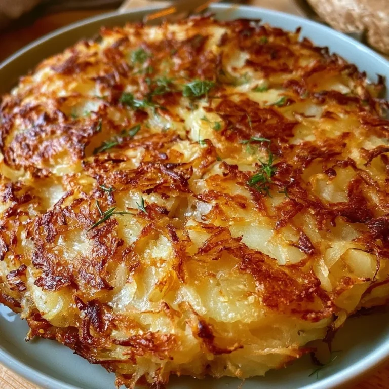 Köstlicher Rösti aus dem Backofen, knusprig und goldbraun serviert.