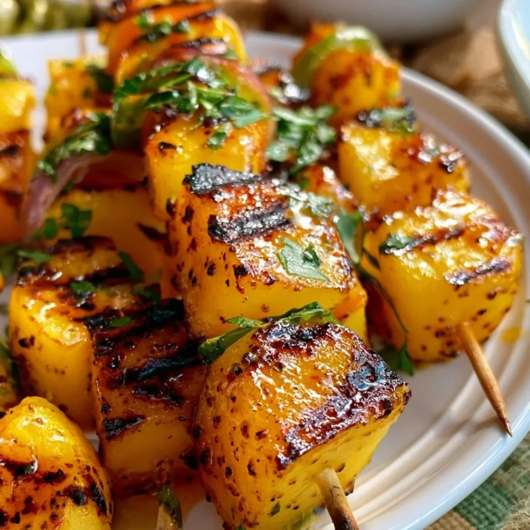 Gegrillte Honig-Senf Kartoffelspieße auf dem Grill