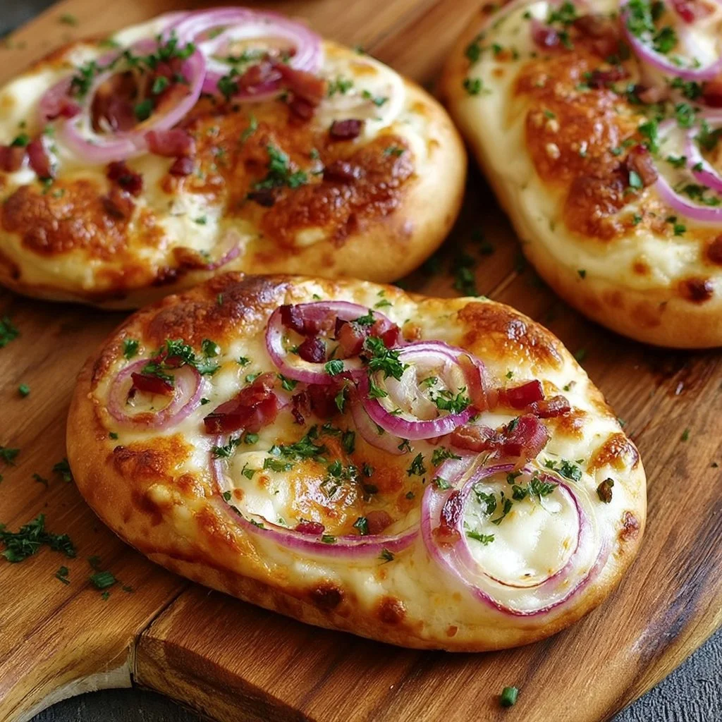 Schnelle Flammkuchen Brötchen aus dem AirFryer