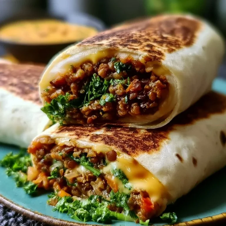 Vegetarische Burritos mit Linsen und Walnüssen auf einem Teller