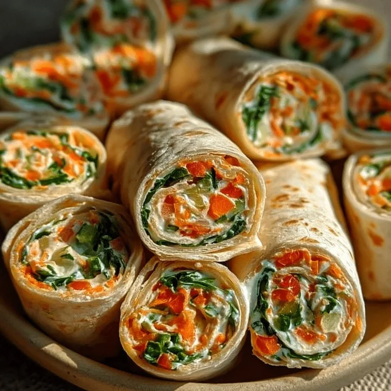Leckere Gemüse-Tortilla-Röllchen auf einem Teller serviert