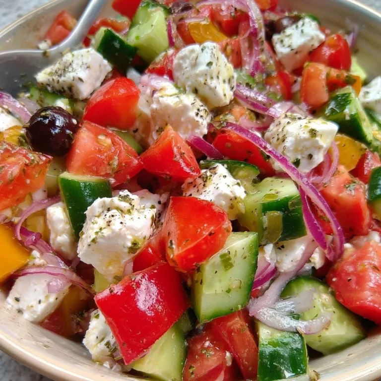 Schüssel mit griechischem Bauernsalat, Tomaten, Gurken und Feta-Käse
