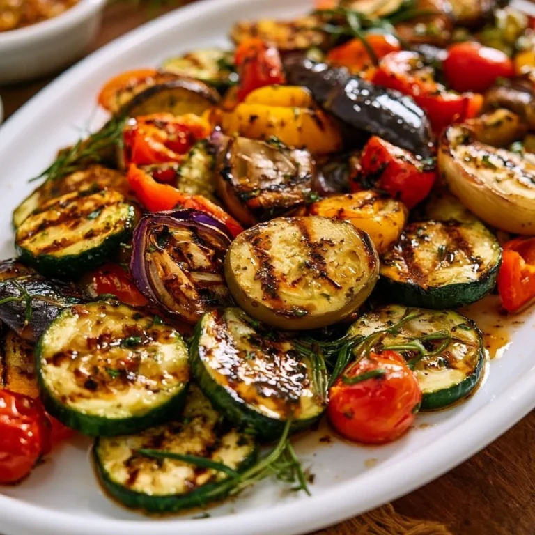 Mediterranes Grillgemüse mit Marinade auf dem Grill
