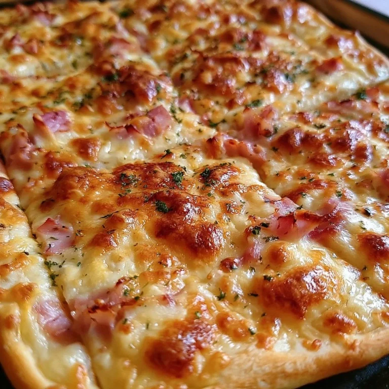 Leckere Flammkuchen mit verschiedenen Belägen auf knusprigem Teig.