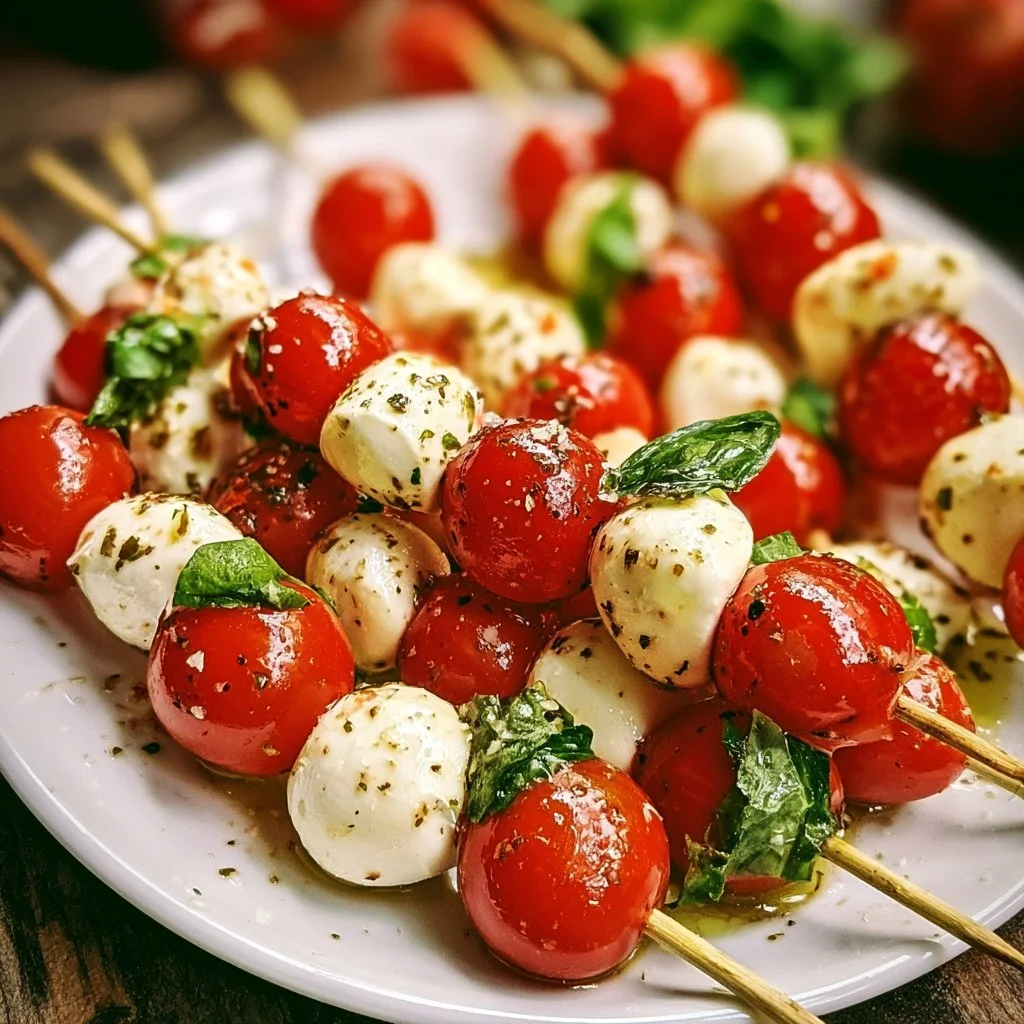 Leckere Tomaten-Mozzarella-Spieße als einfaches Fingerfood