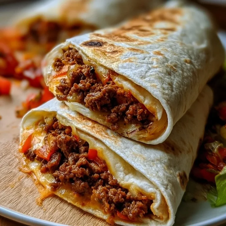 Leckere Tortilla gefüllt mit würzigem Hackfleisch, perfekt für jeder Anlass.